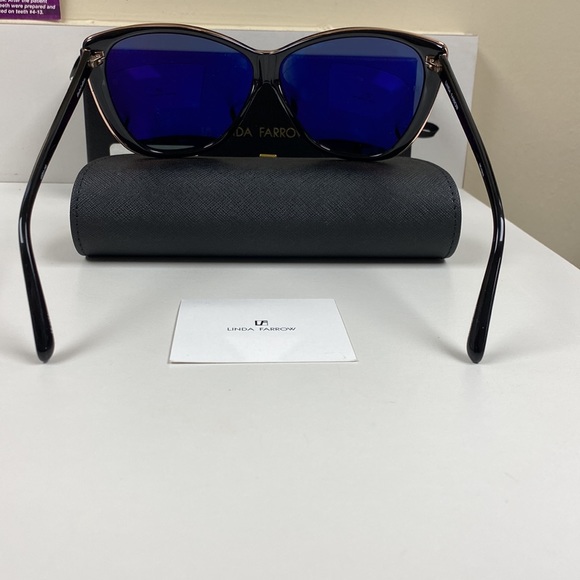 Linda Farrow Limited Edition Rose Gold Plated Black Shiny Oversized Sunglasses main image 9